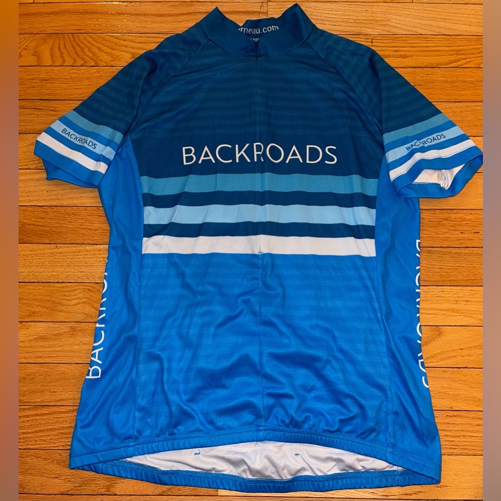 Louis Garneau Blue 1/2 Zip Short Sleeve Cycling Jersey Shirt Pockets Women’s XL